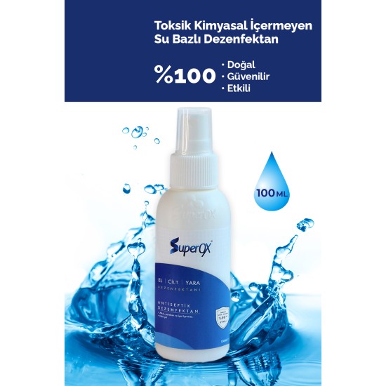 Superox Hipokloröz (HoCl) Alkolsüz El Cilt ve yara Dezenfektanı 100ml Superox Hipokloröz (HoCl) Alkolsüz El Cilt ve yara Dezenfektanı 100ml